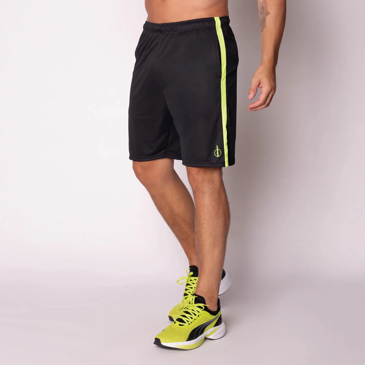 25115 BERMUDA DRY COM BOLSO E RECORTE PRETO/AMARELO