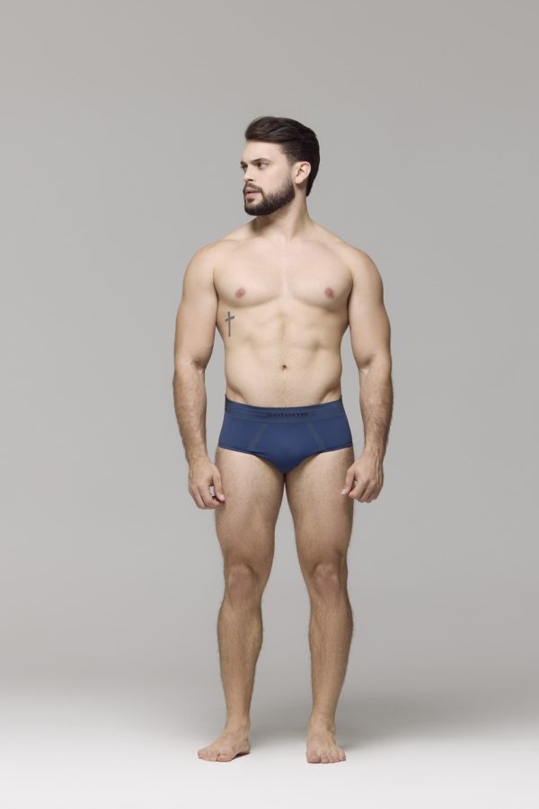 11073 CUECA SLIP POLIAMIDA SEM COSTURA AZUL STONE