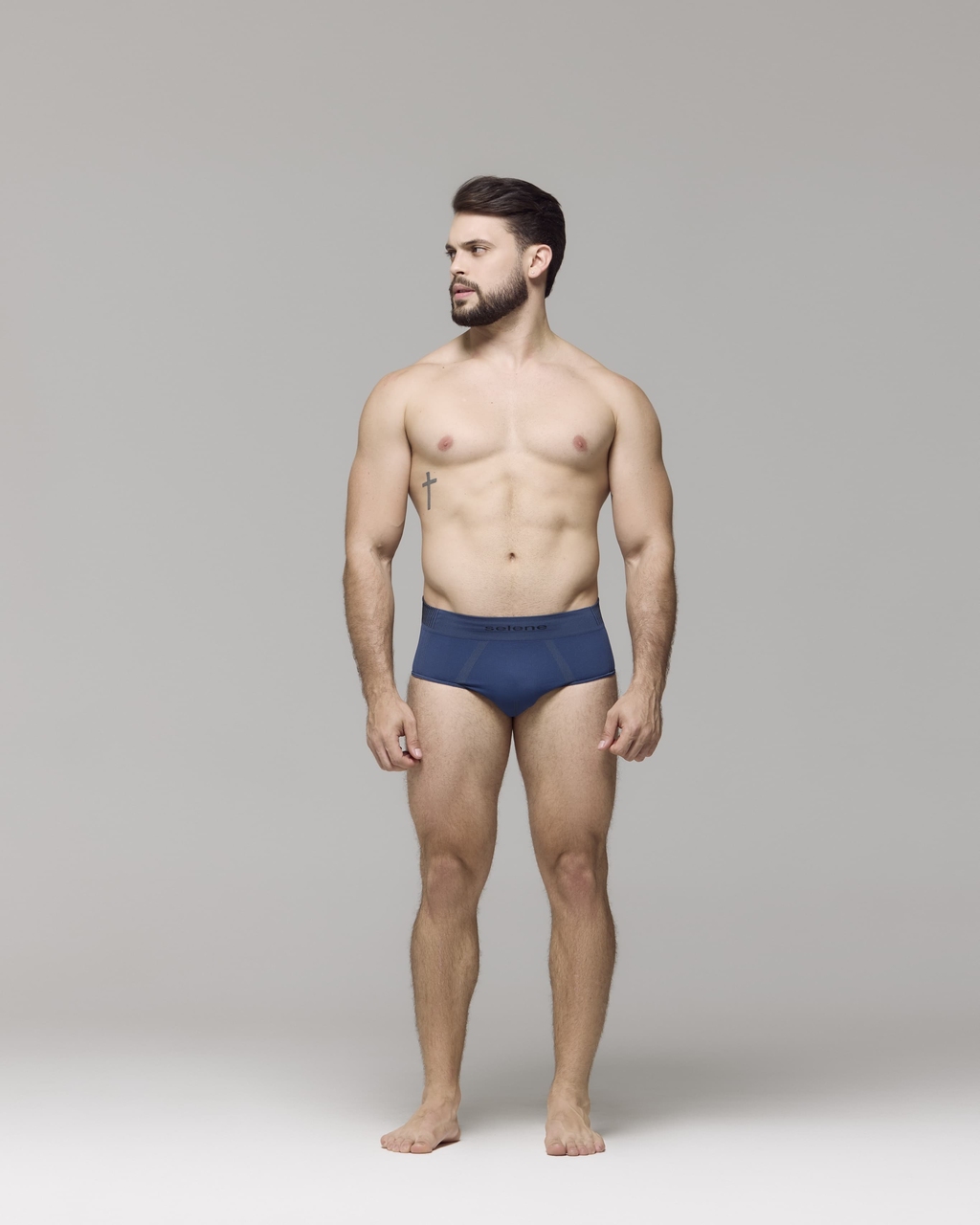 11073 CUECA SLIP POLIAMIDA SEM COSTURA AZUL STONE