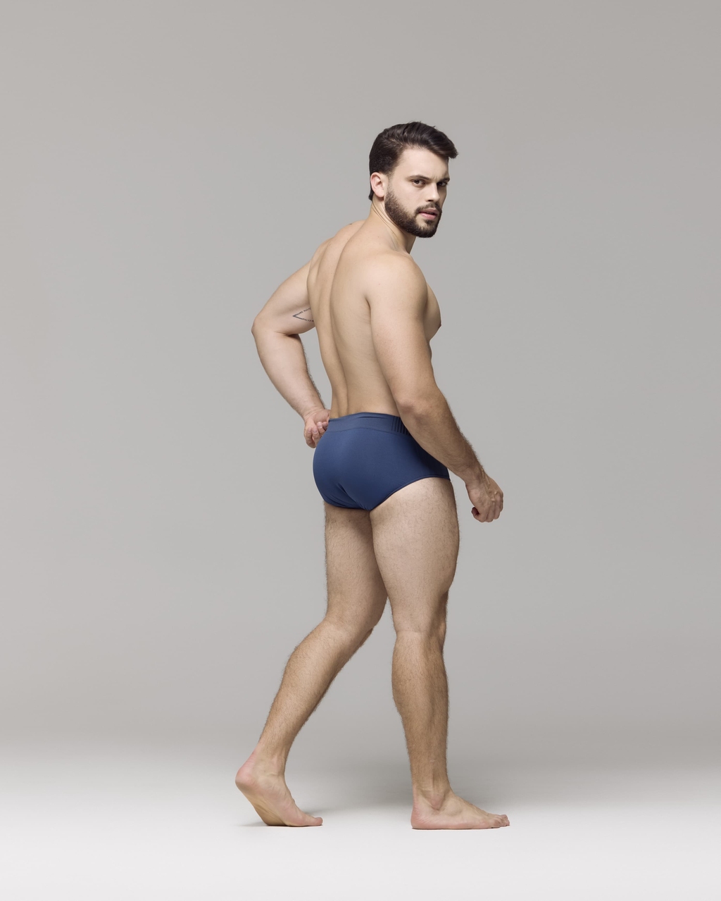 11073 CUECA SLIP POLIAMIDA SEM COSTURA AZUL STONE - Imagem 2