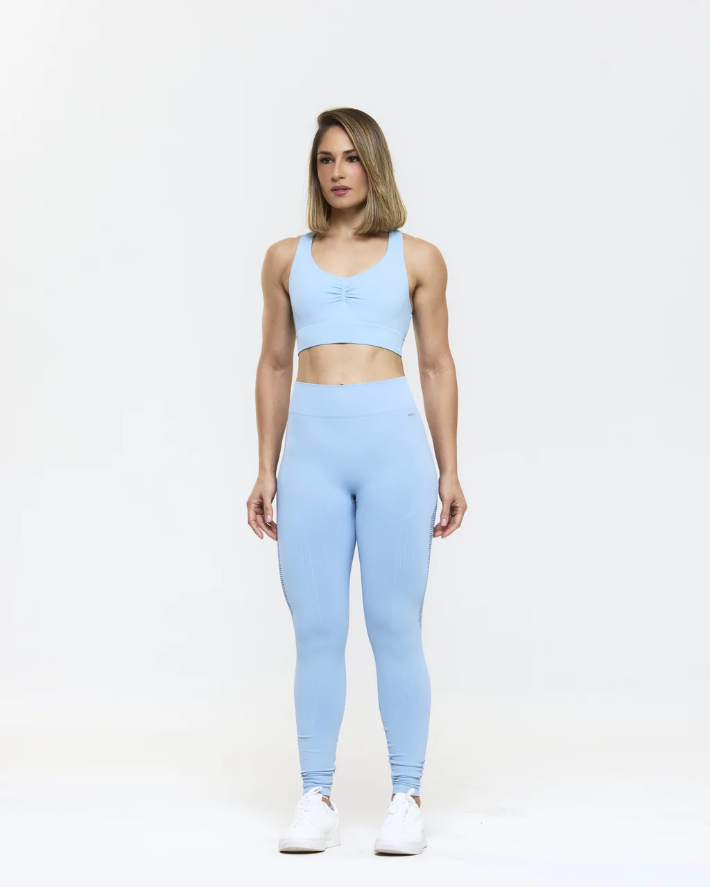 CONJUNTO LEGGING E TOP SEM COSTURA – SELENE AZUL ACINZENTADO