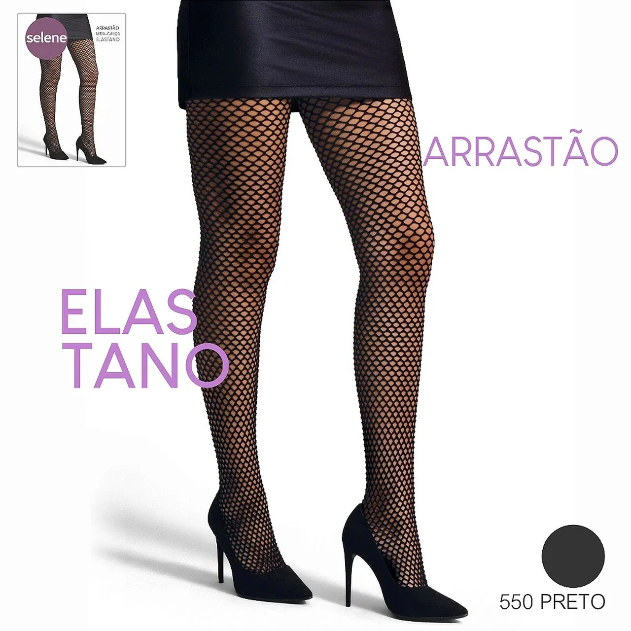 9980 MEIA CALÇA ARRASTÃO - ELASTANO PRETO
