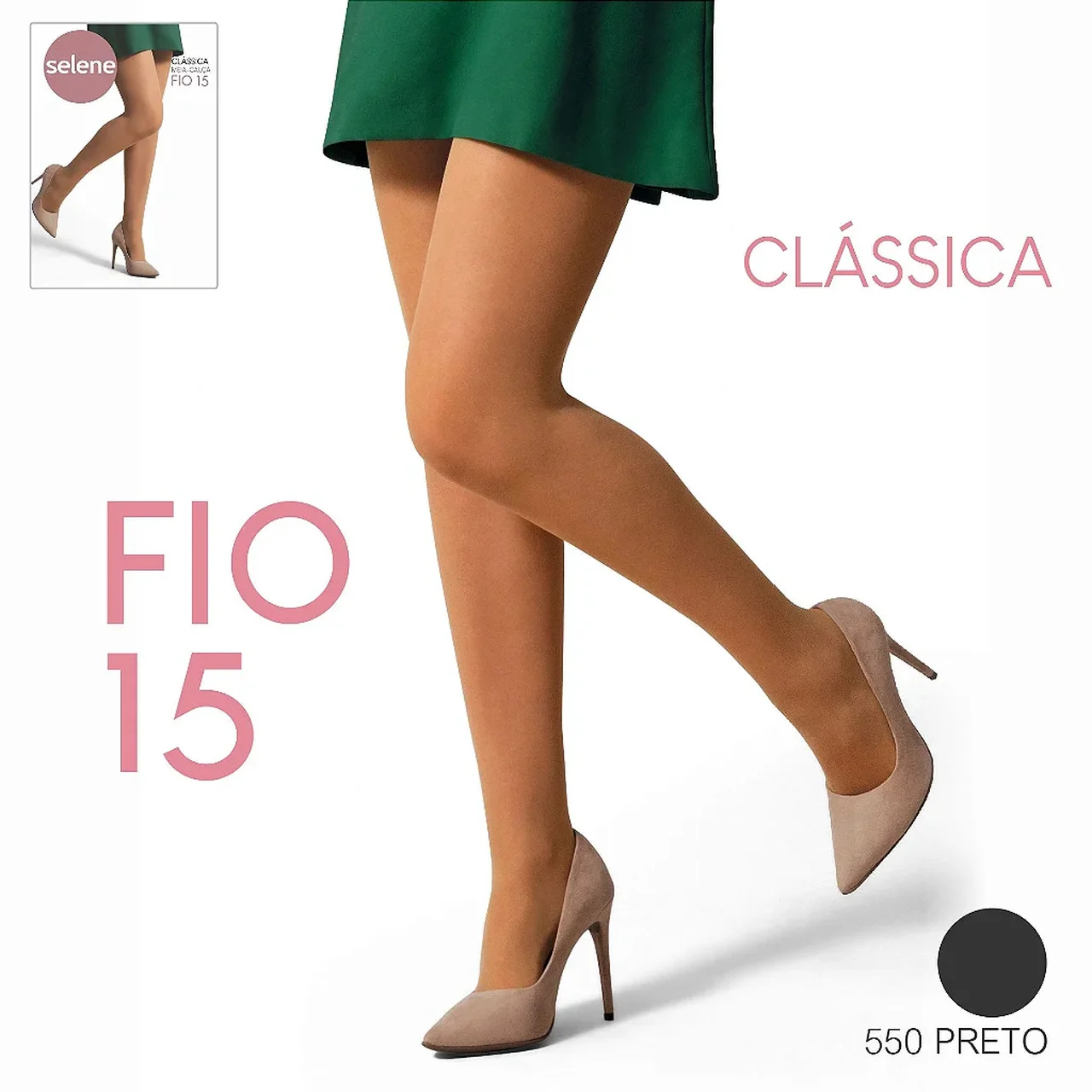 9020 MEIA CALÇA CLÁSSICA - FIO 15- PRETO
