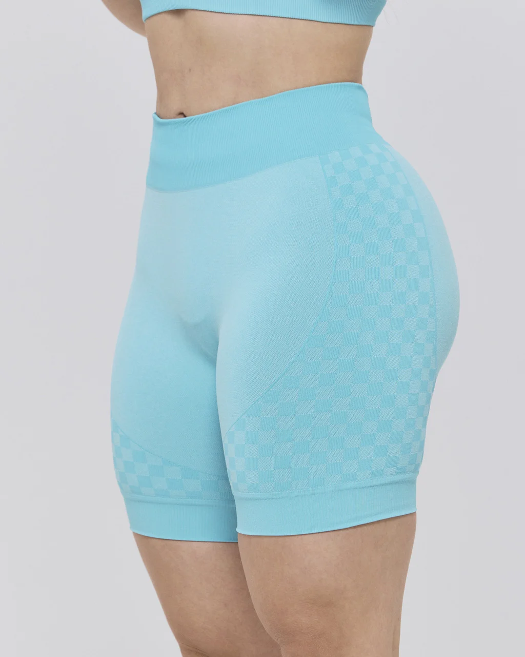 20928 SHORT SEM COSTURA QUADRICULADO - FITNESS VERDE MESCLA