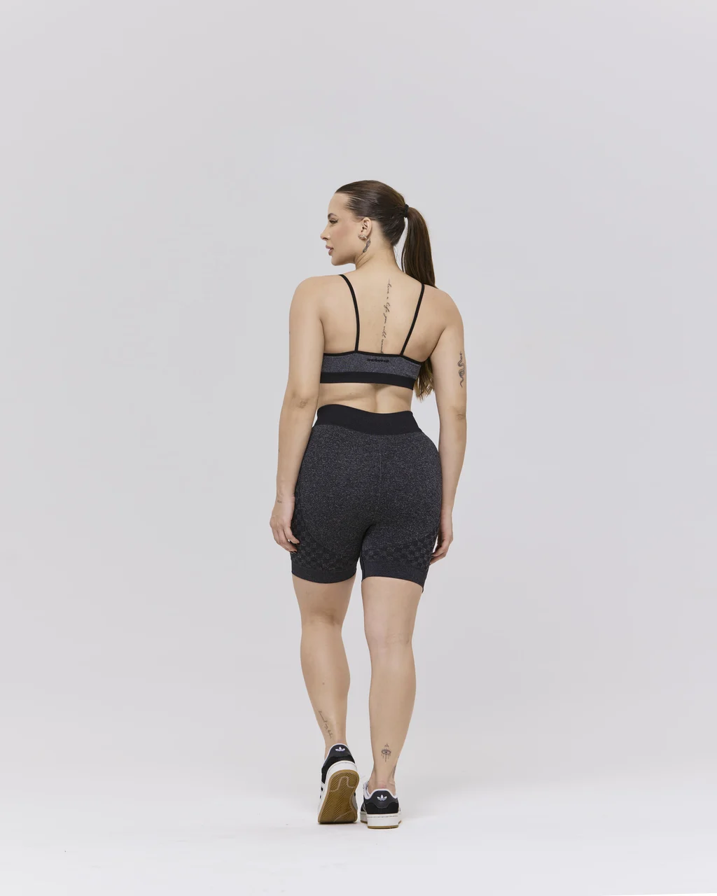 20927 TOP COM BOJO SEM COSTURA QUADRICULADO - FITNESS VERDE MESCLA - Imagem 2