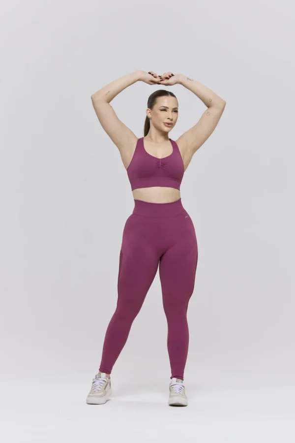 CONJUNTO LEGGING E TOP SEM COSTURA – BORDO