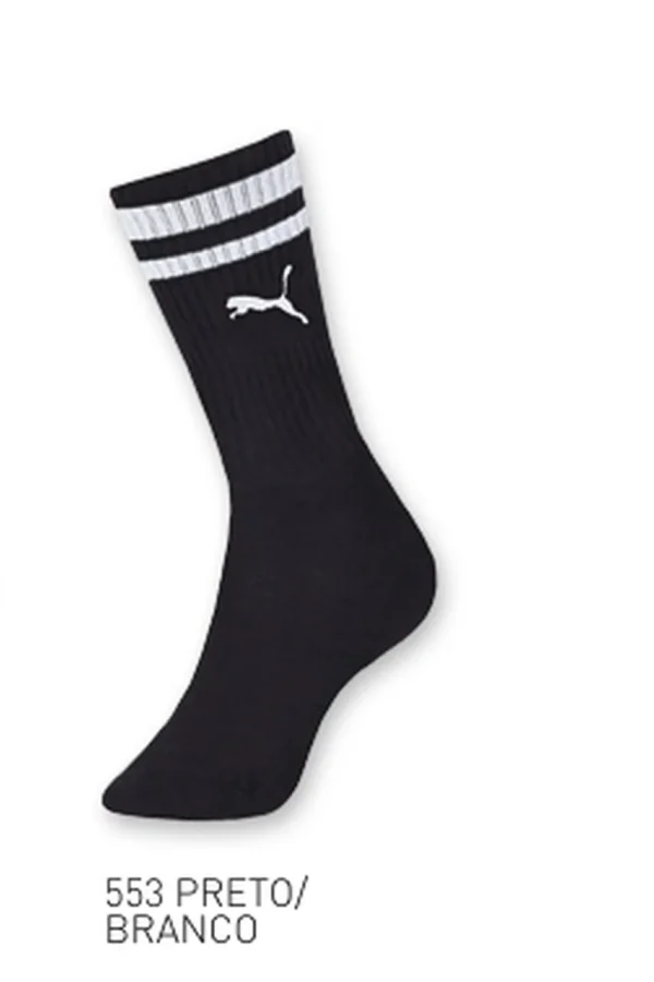 4995 MEIA ESPORTIVA FEMININA CANO LONGO PUMA - PRETO/BRANCO