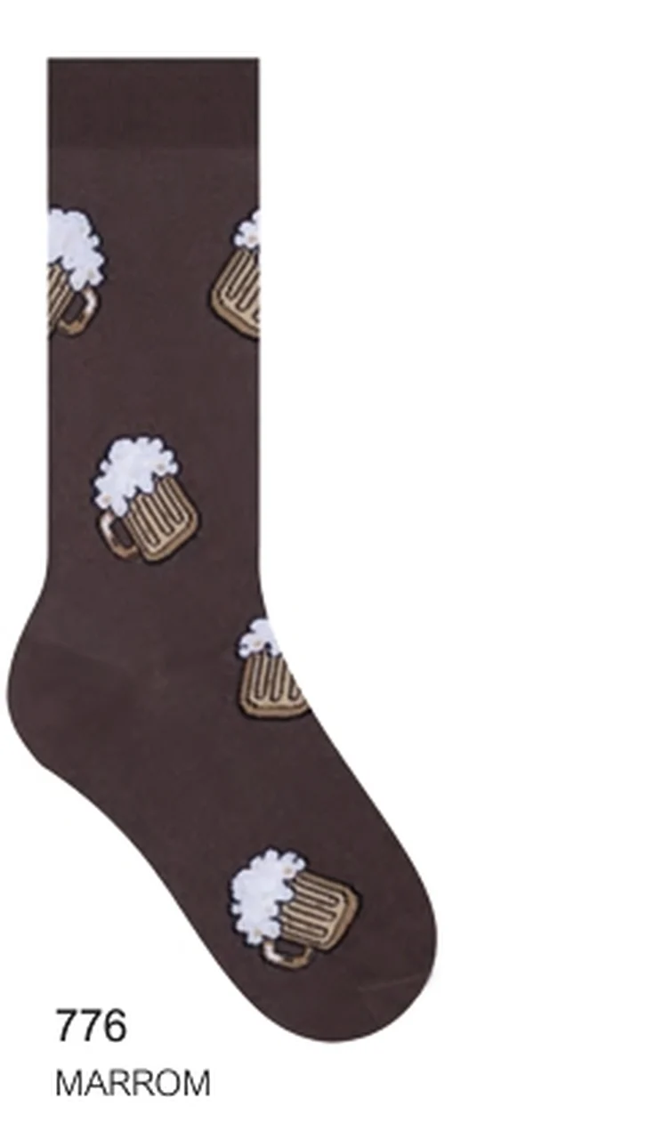 4275 MEIA MASCULINA CANO LONGO STREET MARROM