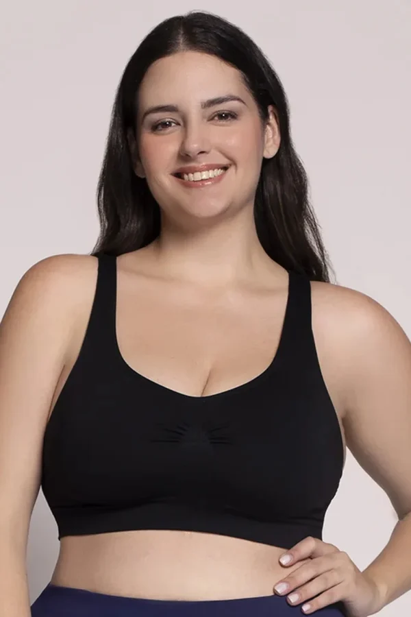 20790 TOP NADADOR SEM COSTURA - PLUS SIZE PRETO