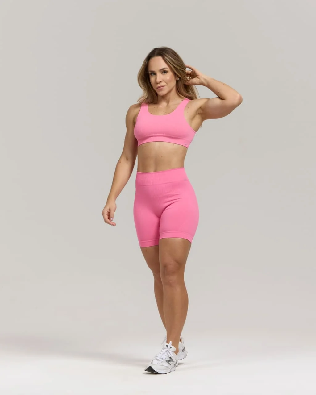 20921 TOP CANELADO SEM COSTURA - FITNESS PINK - Imagem 2