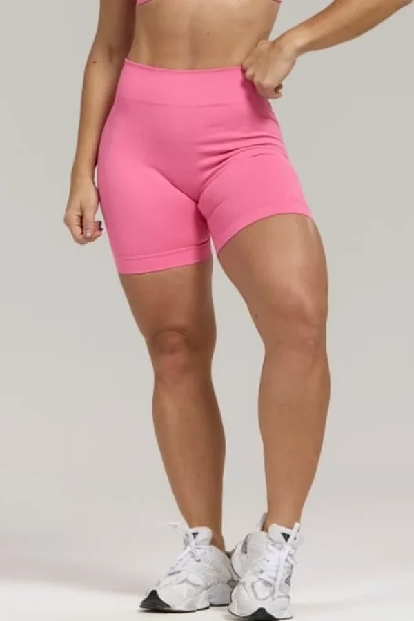 20923 SHORT SEM COSTURA CANELADO - FITNESS PINK