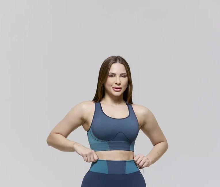 CONJUNTO LEGGING E TOP SELENE AZUL/MARINHO - Imagem 3