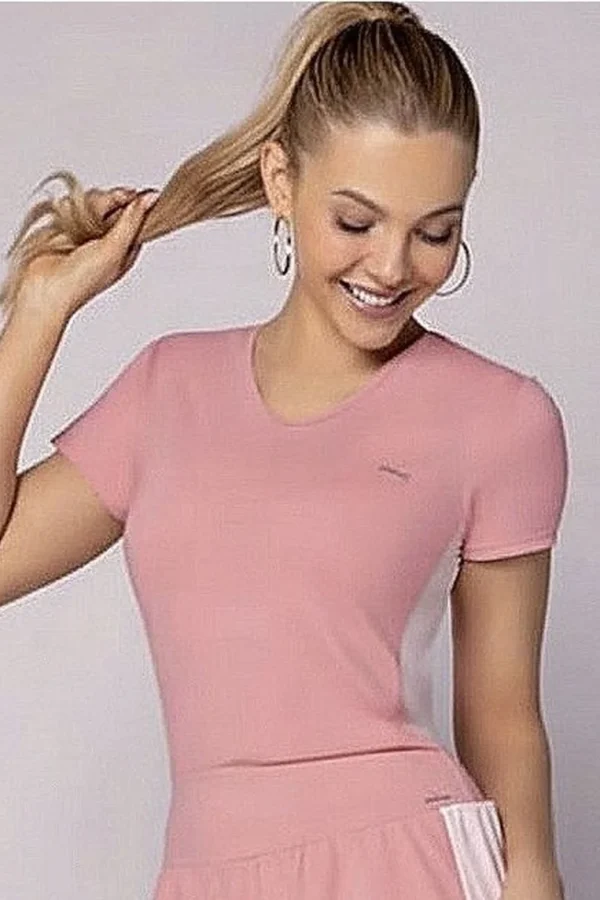 CONJUNTO SHORT DUPLO COM RECORTE – FITNESS ROSÊ/ROSA CLARO
