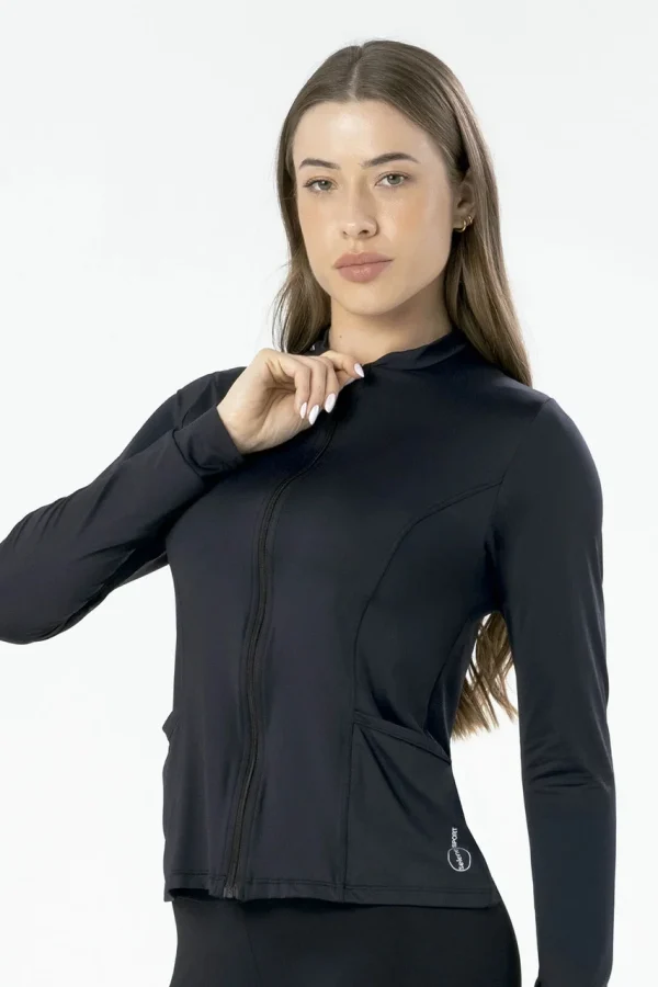 22026 JAQUETA PROTEÇÃO UV - FITNESS PRETO