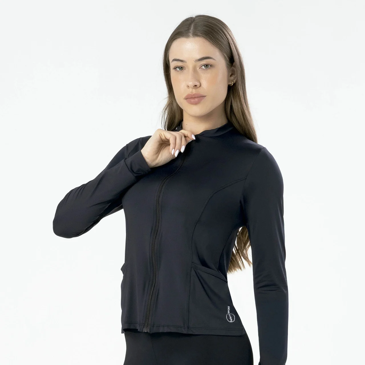 22026 JAQUETA PROTEÇÃO UV - FITNESS PRETO