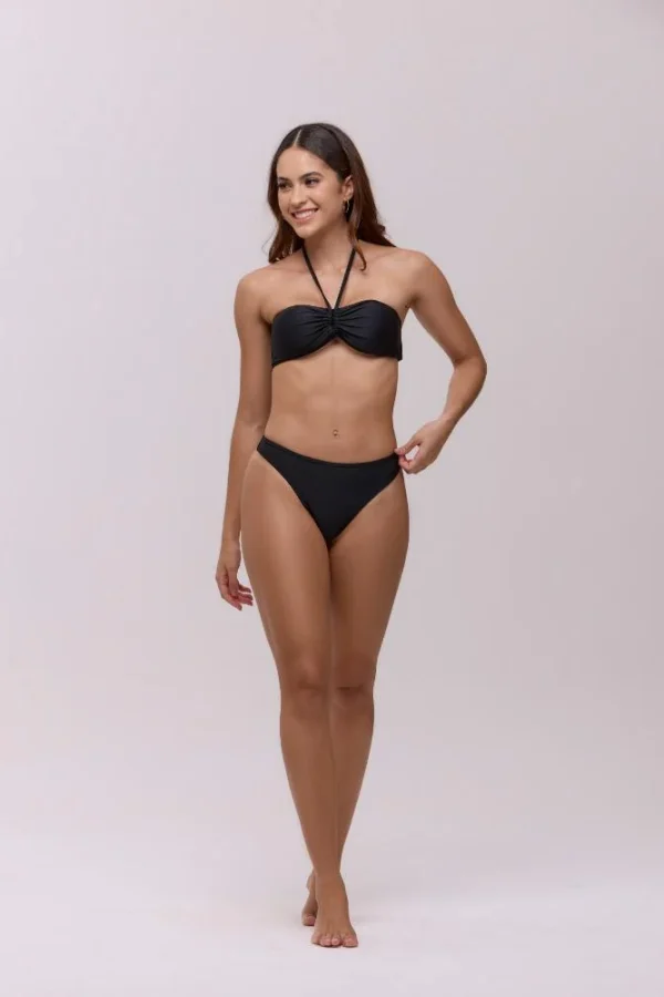 CONJUNTO BIQUINI SELENE FIO DUPLO TOP TOMARA QUE CAIA PRETO