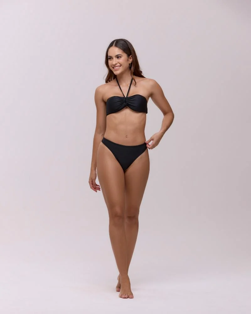CONJUNTO BIQUINI SELENE FIO DUPLO TOP TOMARA QUE CAIA PRETO