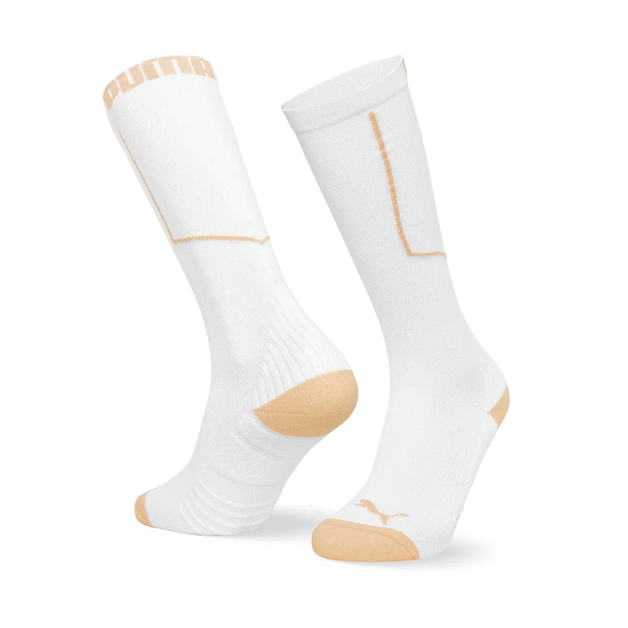 4410 MEIA ESPORTIVA FEMININA 3/4 SPORT - PUMA BRANCO/LARANJA CITRICO