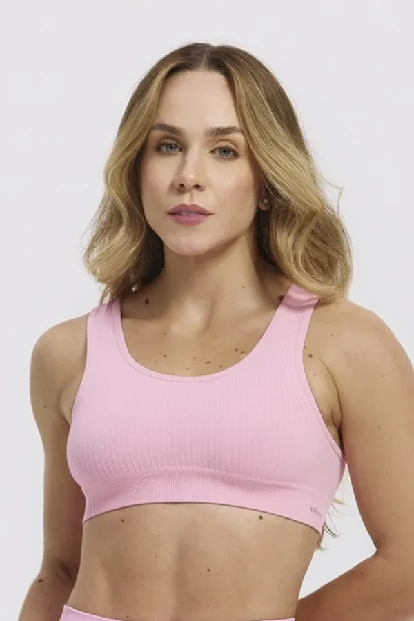 20921 TOP CANELADO SEM COSTURA - FITNESS ROSE
