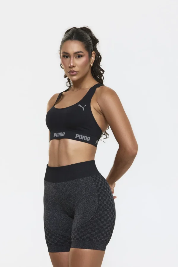 CONJUNTO SEM COSTURA SHORT QUADRICULADO TOP PUMA