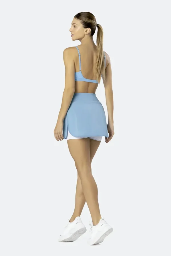 CONJUNTO SHORT SAIA E TOP COM BOJO AZUL CLARO SELENE