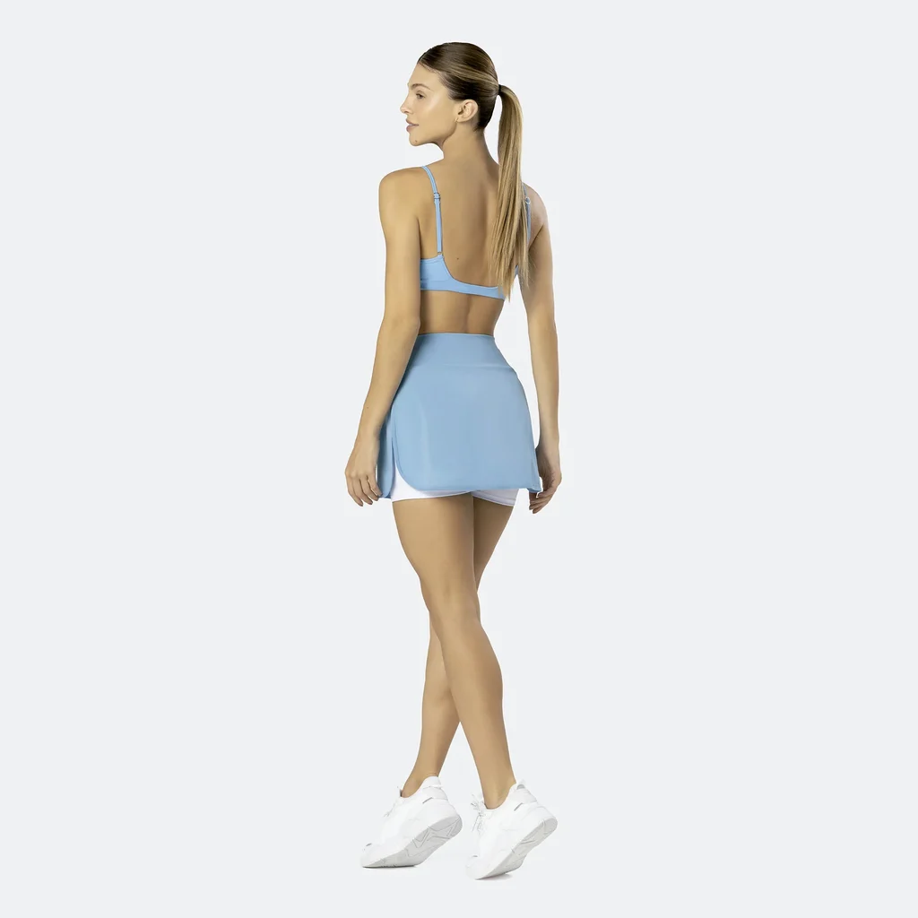 CONJUNTO SHORT SAIA E TOP COM BOJO AZUL CLARO SELENE