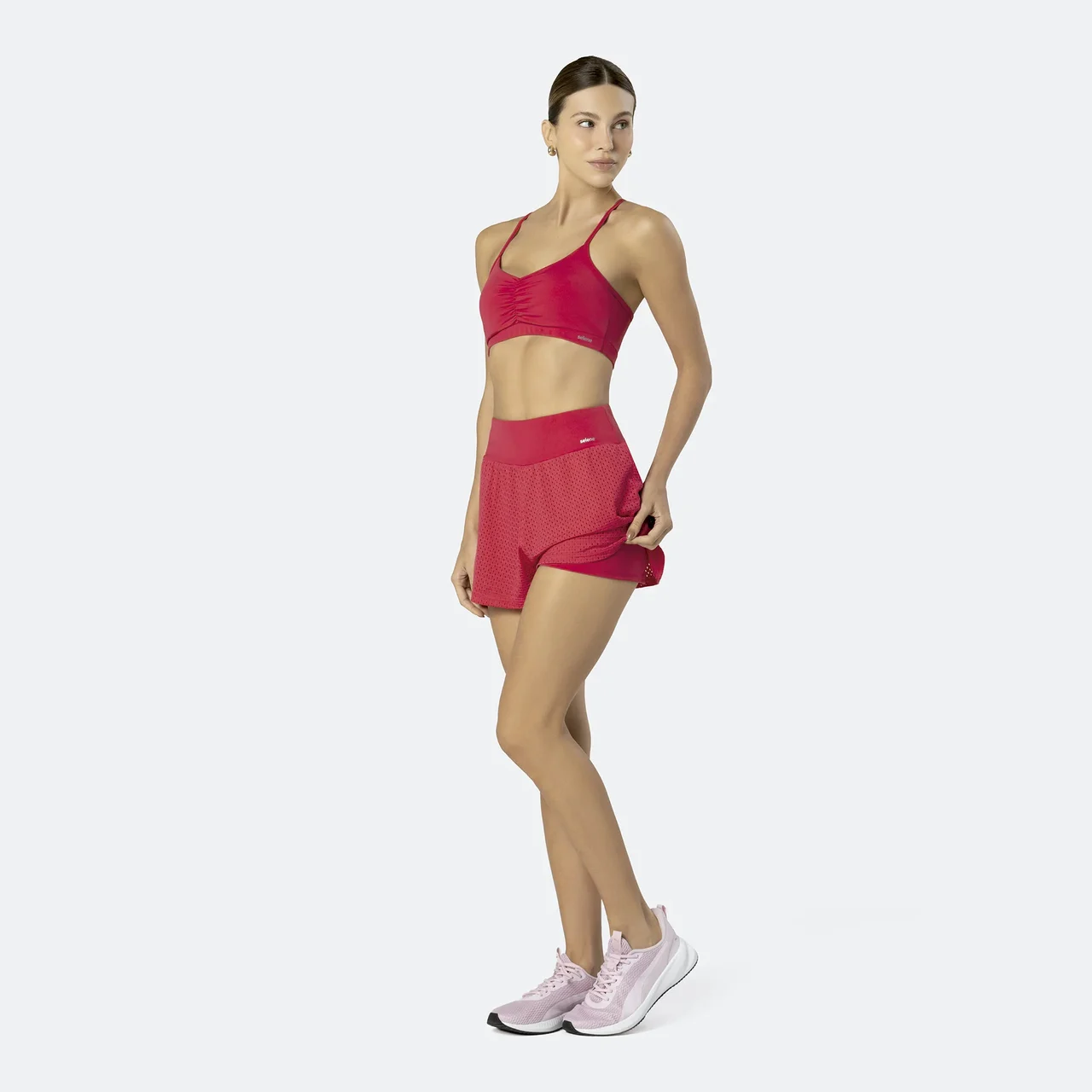 CONJUNTO SHORT DUPLO – FITNESS ROSA ESCURO