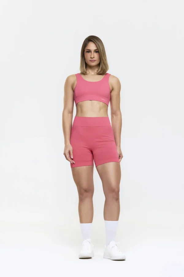 CONJUNTO CANELADO SEM COSTURA SHORT E TOP MELANCIA – FITNESS SELENE