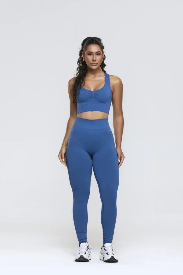 CONJUNTO LEGGING E TOP SEM COSTURA – AZUL