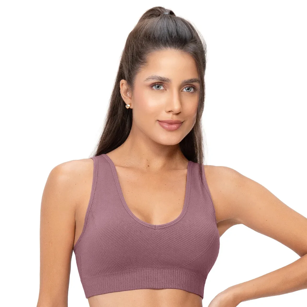 TOP FITNESS COM BOJO REMOVIVEL SEM COSTURA C533