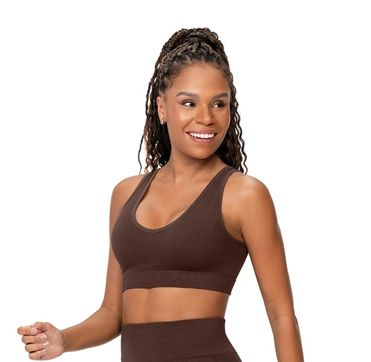 TOP FITNESS COM BOJO REMOVIVEL SEM COSTURA C127