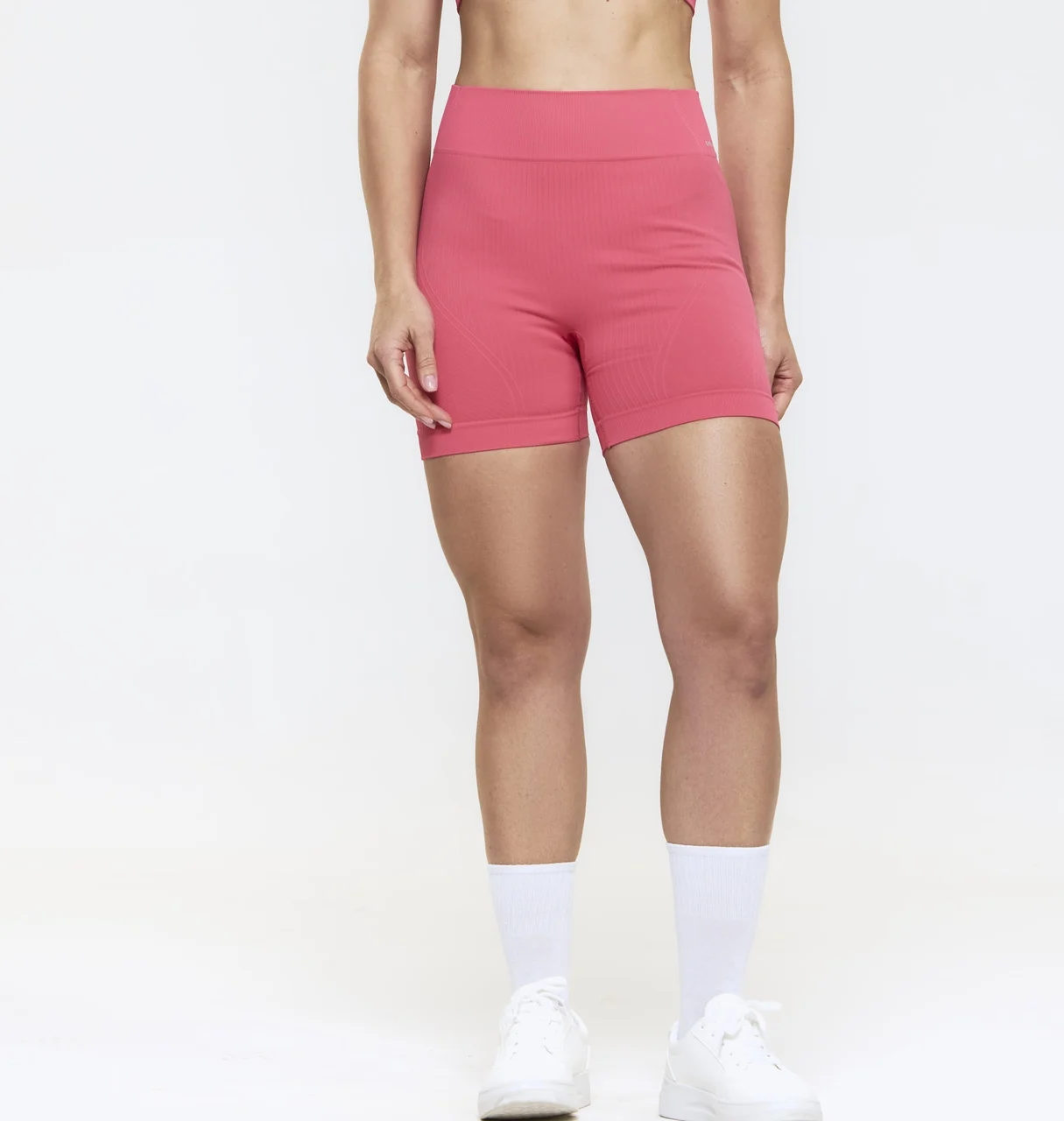 20923 SHORT SEM COSTURA CANELADO FITNESS MELANCIA